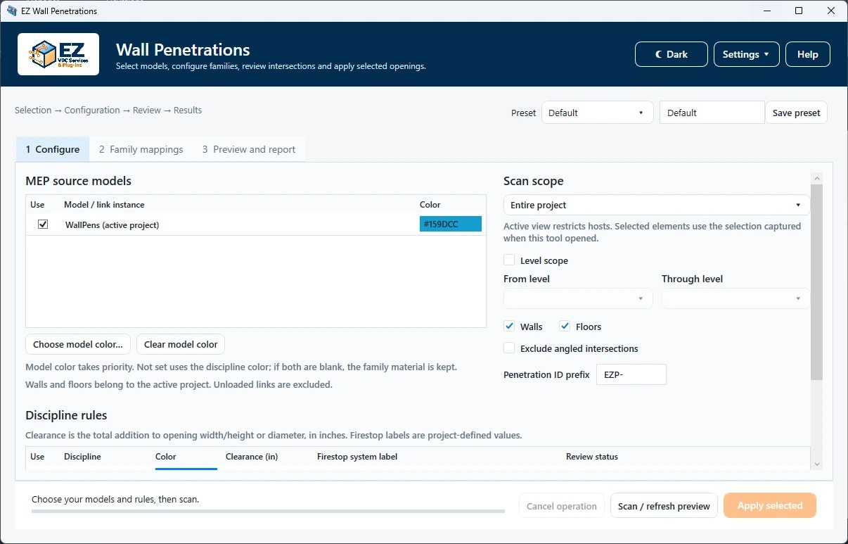 Configuración y revisión de aberturas