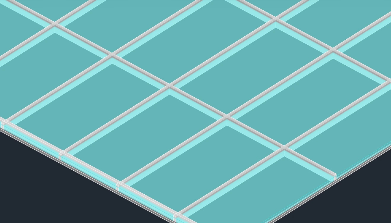 EZ Ceiling Grids: Modeled ceiling grid example