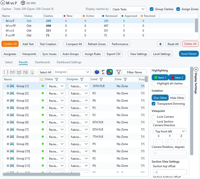 EZ Clash Manager: Resultados y ajustes de visualización