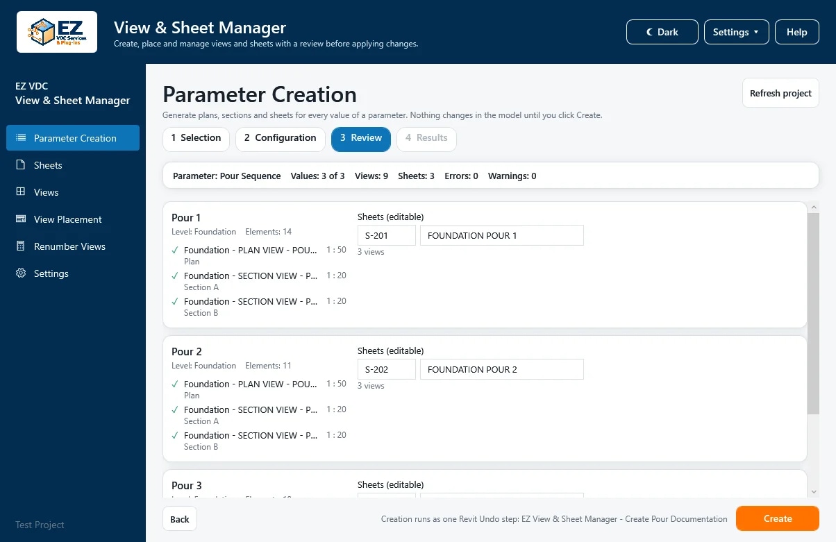 EZ Sheet Creator: Interface preview